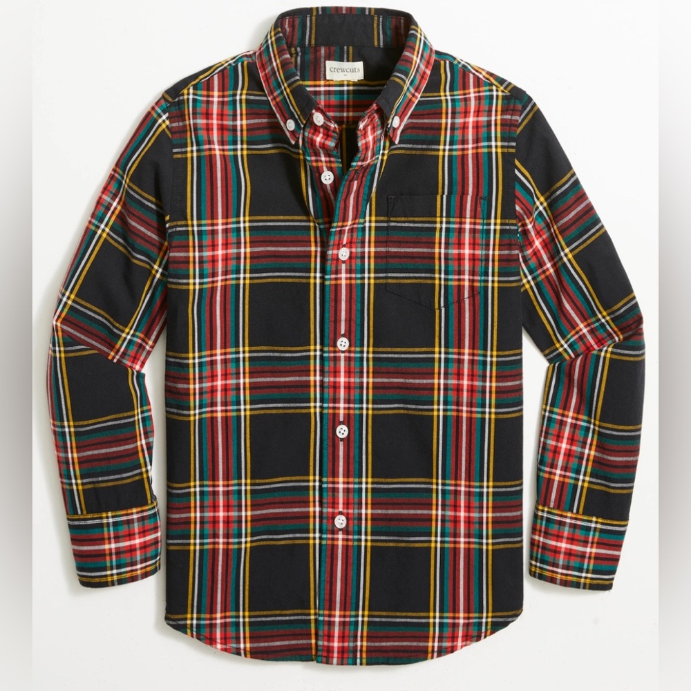 Crewcuts Boys Size 14 Multicolor Tartan Plaid Button-Down Shirt